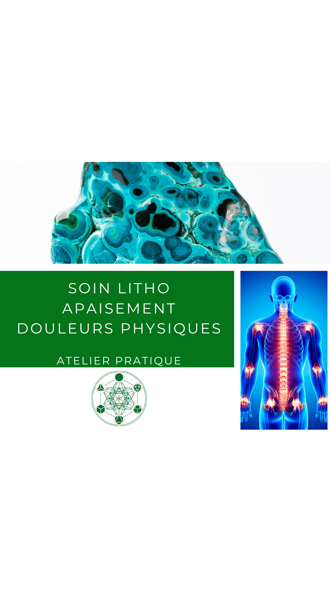 Soin litho apaisement douleurs physiques - atelier certifiant 16/1/24