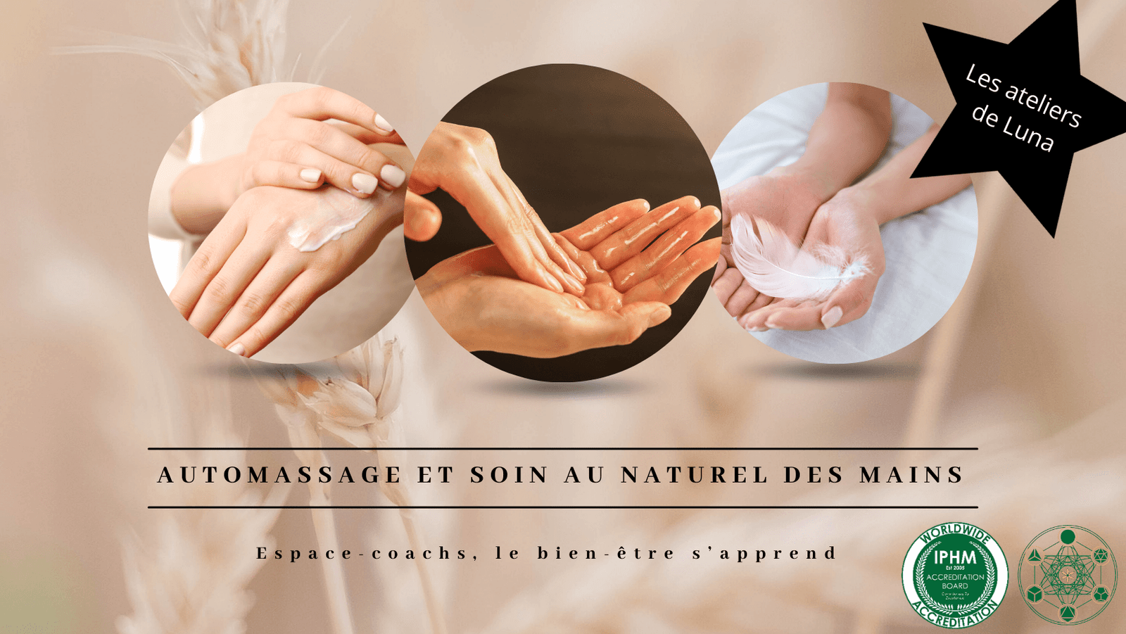 Auto-massage et soin des mains au naturel : atelier certifiant 30/1/24